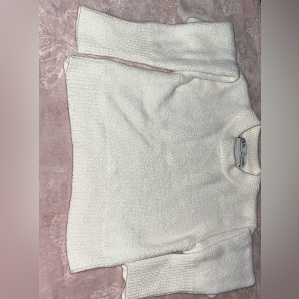 White Soft Crop Top long Sleeve